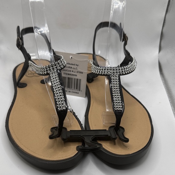 fashion china Shoes - Fashion  Black Jelly Ankle Strap Sandals with Rhinestone Detailing NWT Sz 8 fun